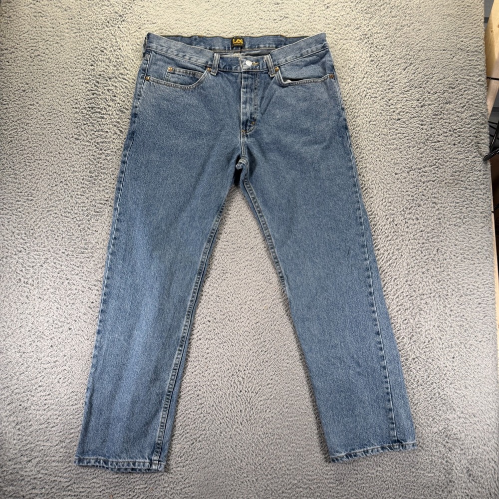 Lee Jeans Men's 36x31 Blue Cotton Denim Straight Leg Travel Workwear Utility